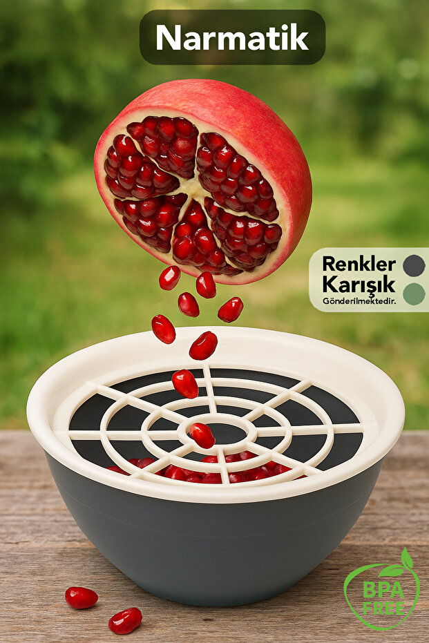 1 Piece of Narmatik with Bowl - Practical Bowl-Shaped Pomegranate Separator Apparatus Mixed Color