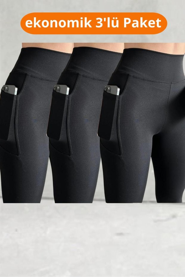 Women's High Waist Shaping / Sculpting Pocket Leggings 3-Pack