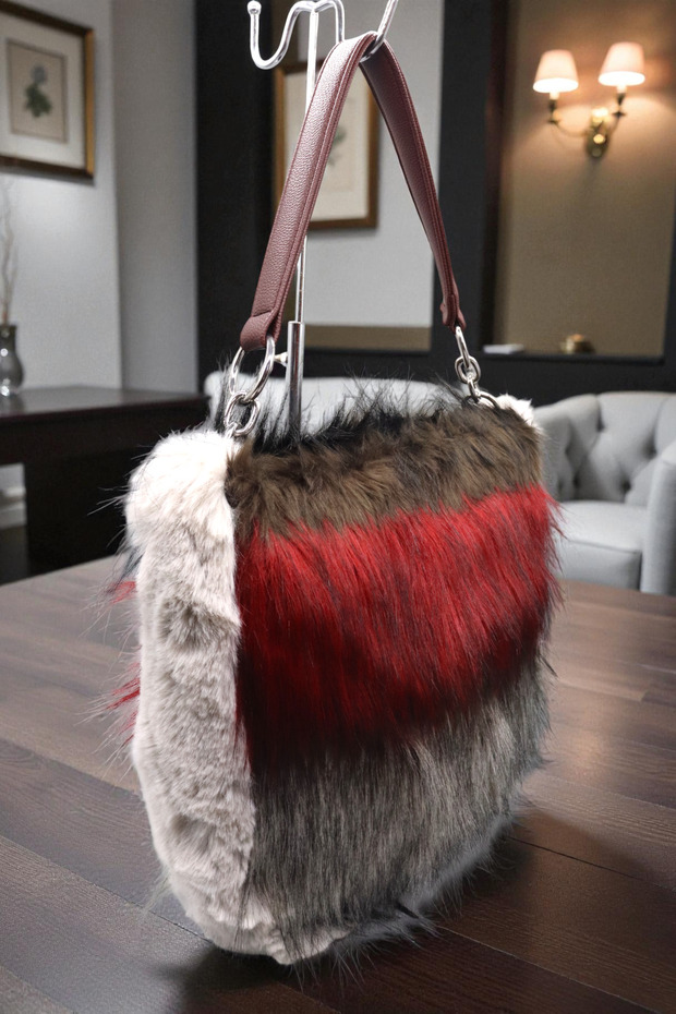 Women's Shoulder Bag. Furry Arm Bag.