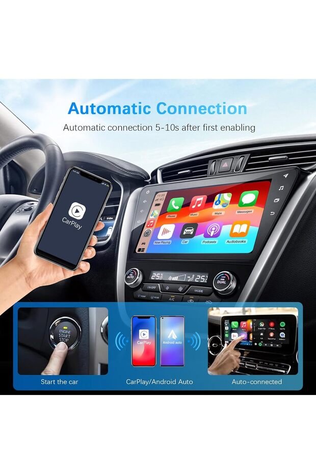 2-in-1 Wireless CarPlay Adapter for Apple and Android Cars, for Android CarPlay iOS, USB Plug and Play - 6