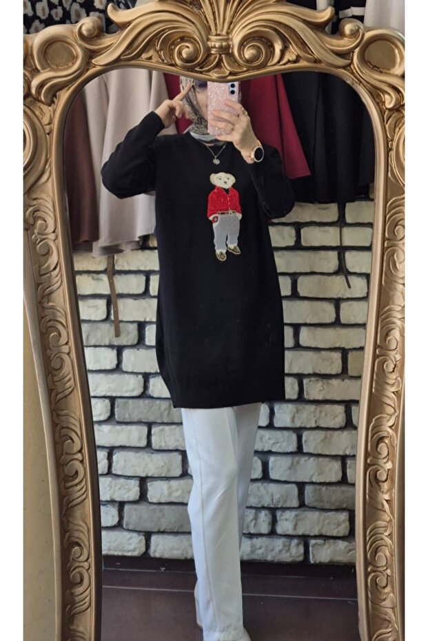 تونيك تريكو بنقشة دمية الدب - 3