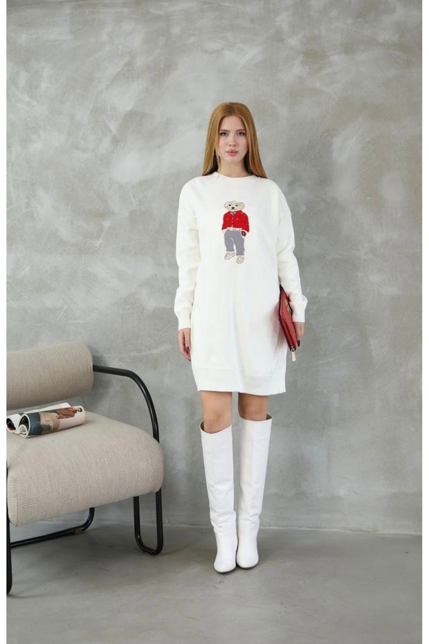 تونيك تريكو بنقشة دمية الدب - 3
