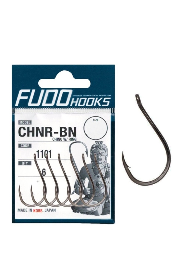 Chnr-Bn Chinu W/Ring Fishing Hook Black Nickel-No:3