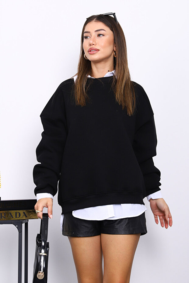 Black Bicycles Collar Three Thread Sweat