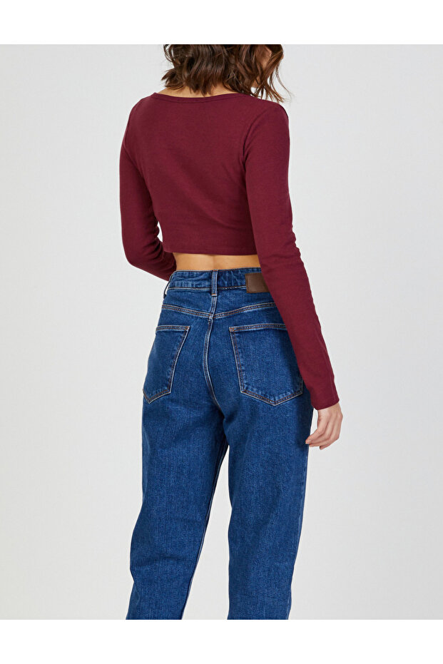 button-down blouse, cherry red - 2