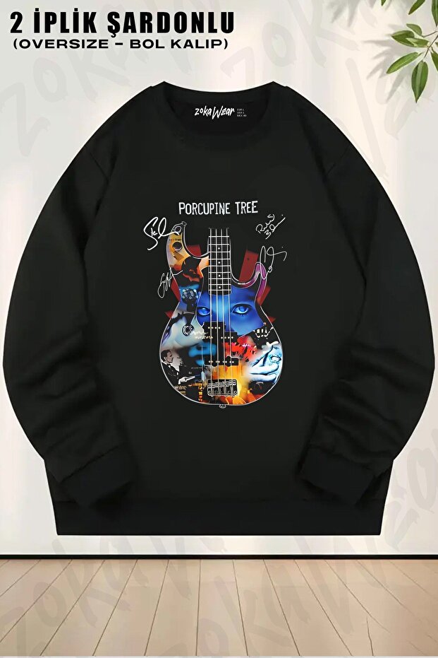 Unisex Porcupine Tree Printed Oversized Crew Neck Sweatshirt