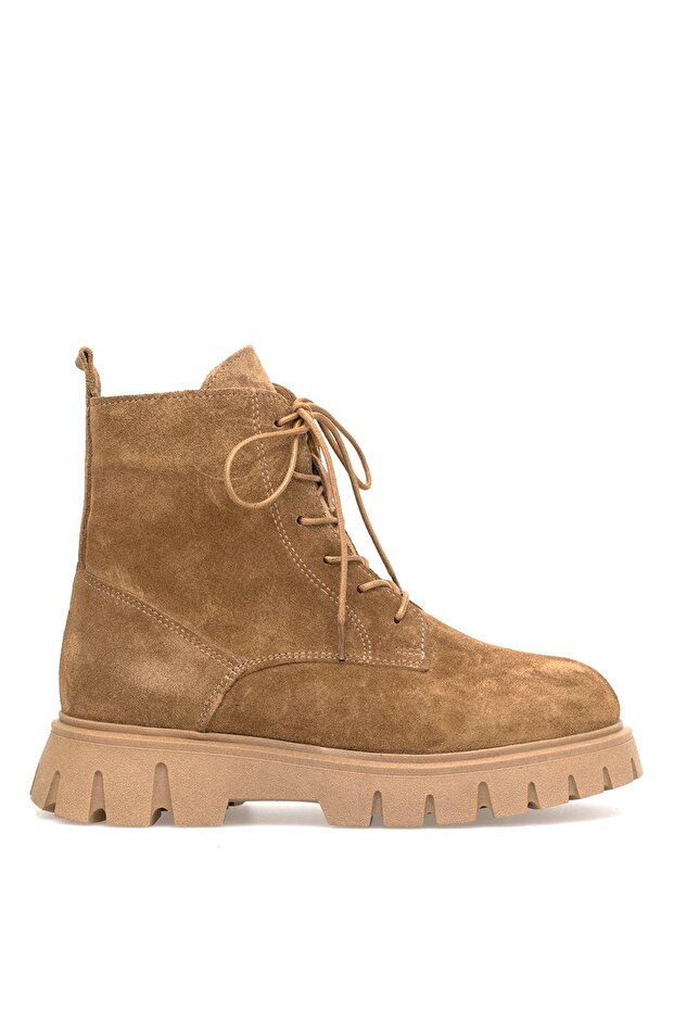 Elit Dravelle Women's Genuine Suede Leather Classic Boots Camel