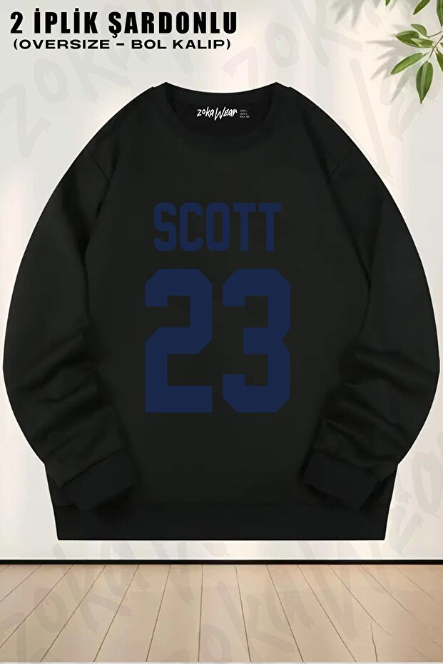 سويت شيرت للجنسين من One Tree Hill، Nathan's Jersey مطبوع قصة فضفاضة برقبة دائرية