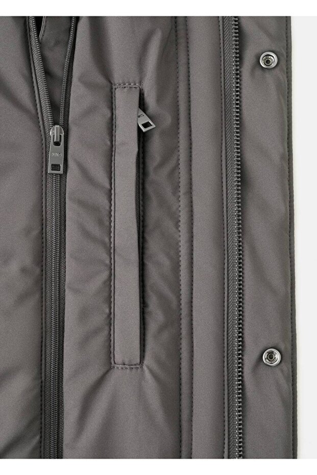 Çıkarılabilir su itici kapitone parka - 6