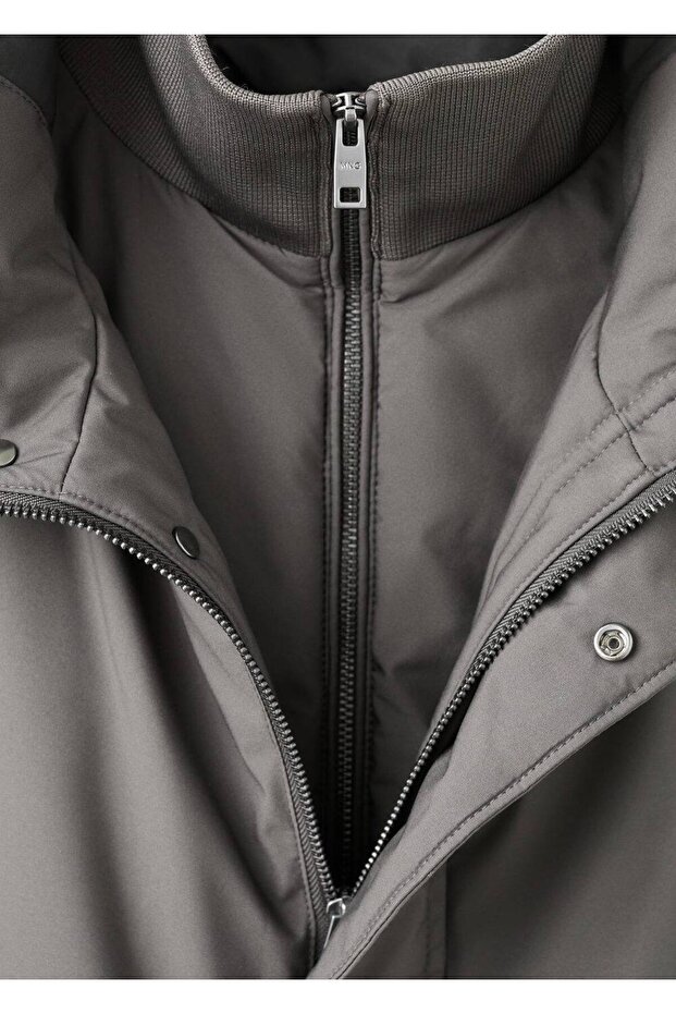 Çıkarılabilir su itici kapitone parka - 8