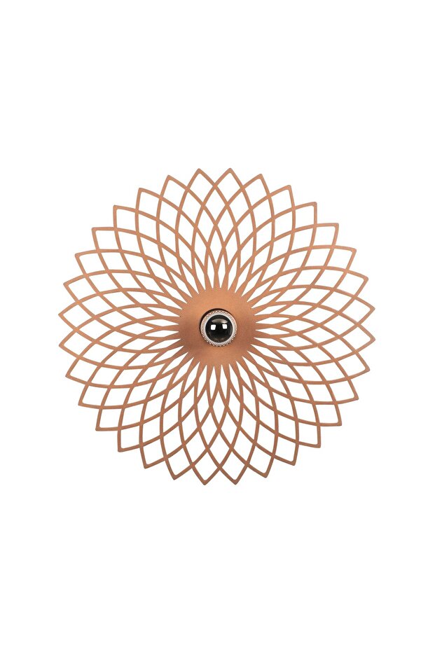 Daisy Motif Decorative Metal Sconce Matte Copper, Modern Ambiance Wall Lamp Papatya-Mr-988