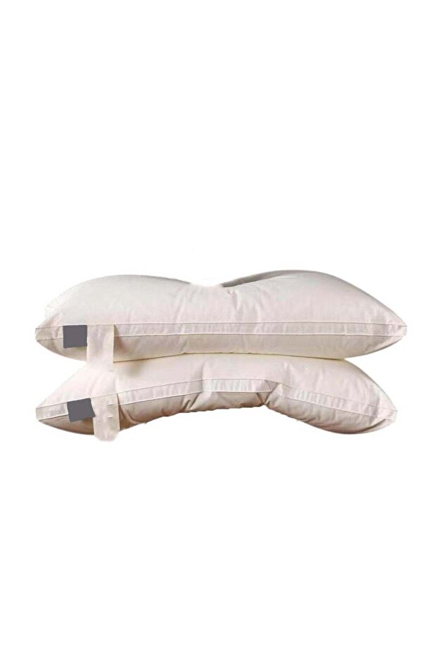 Set of 2 100% Cotton Pillows, 5-Star Hotel Quality, White, 48x74cm PI000015