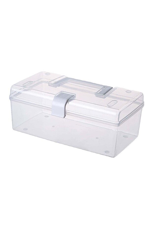 Transparent Plastic Storage Box with Handle & Lock – 18.5 x 10 x 11 cm