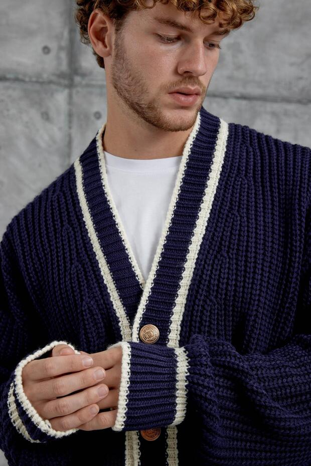 Lacivert Gst Örme Triko Hırka - 2