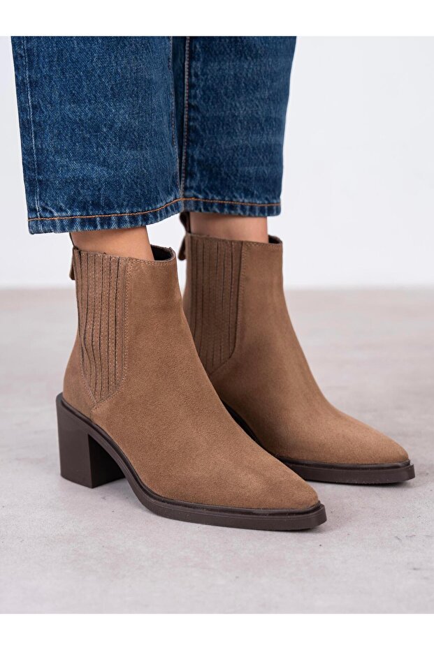 Fidra Camel Süet Hakiki Deri Kadın Bot - 4