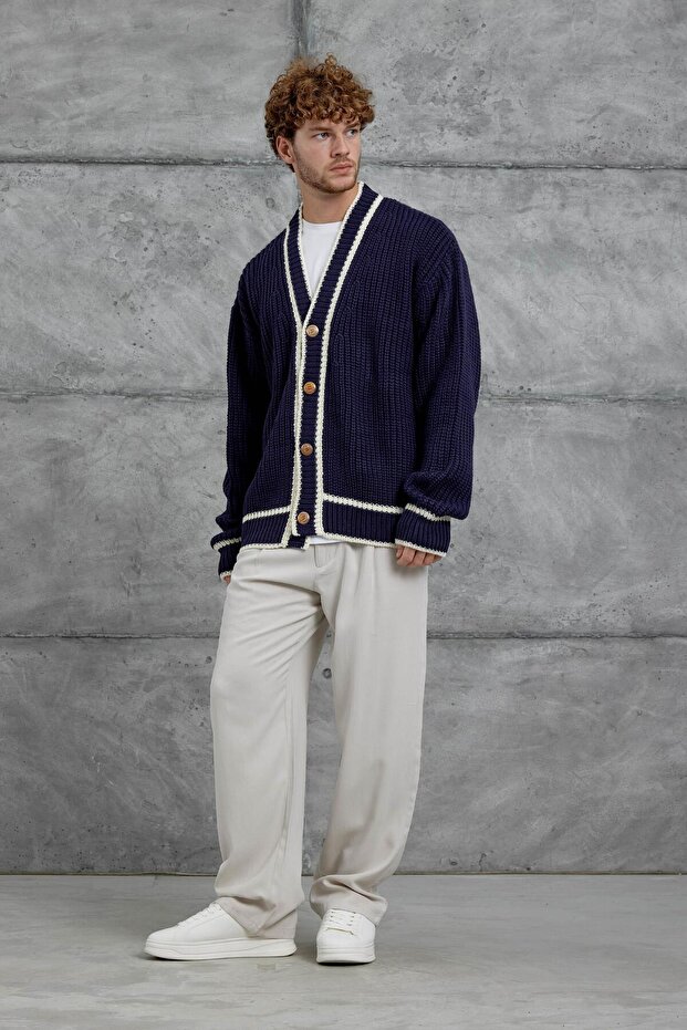 Lacivert Gst Örme Triko Hırka - 3