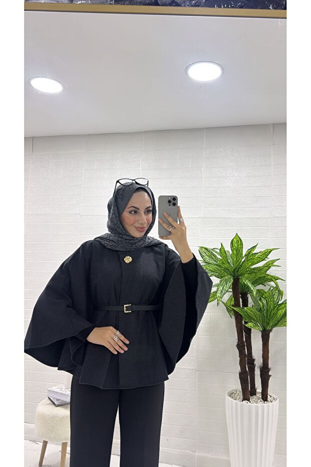 KEMERLİ KAŞE PANÇO - 2