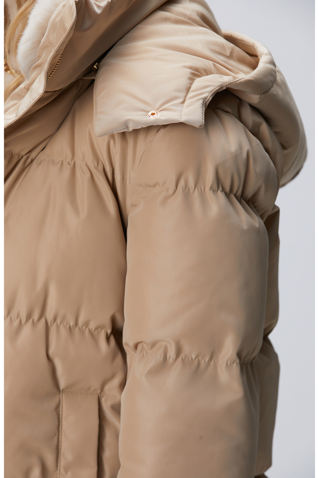 Vizon Kapüşonlu Kapitone Mont - 6