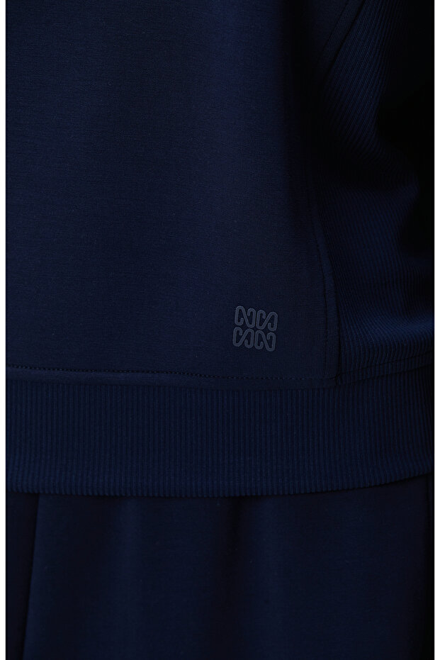 Lacivert Kapüşonlu Sweatshirt - 6