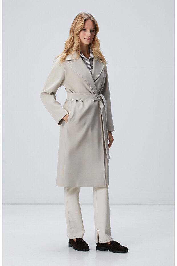 Taş Geniş Yakalı Manto - 4