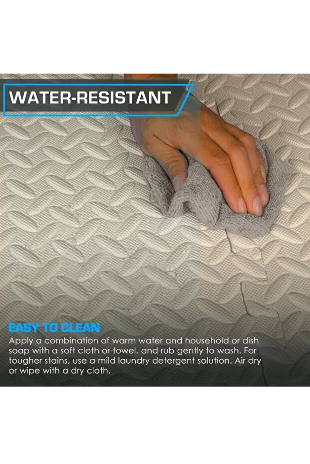 Gym Mat Foam Floor Mats for Home Gym Puzzle Exercise Square Interlocking Carpet Tiles with Border - 3