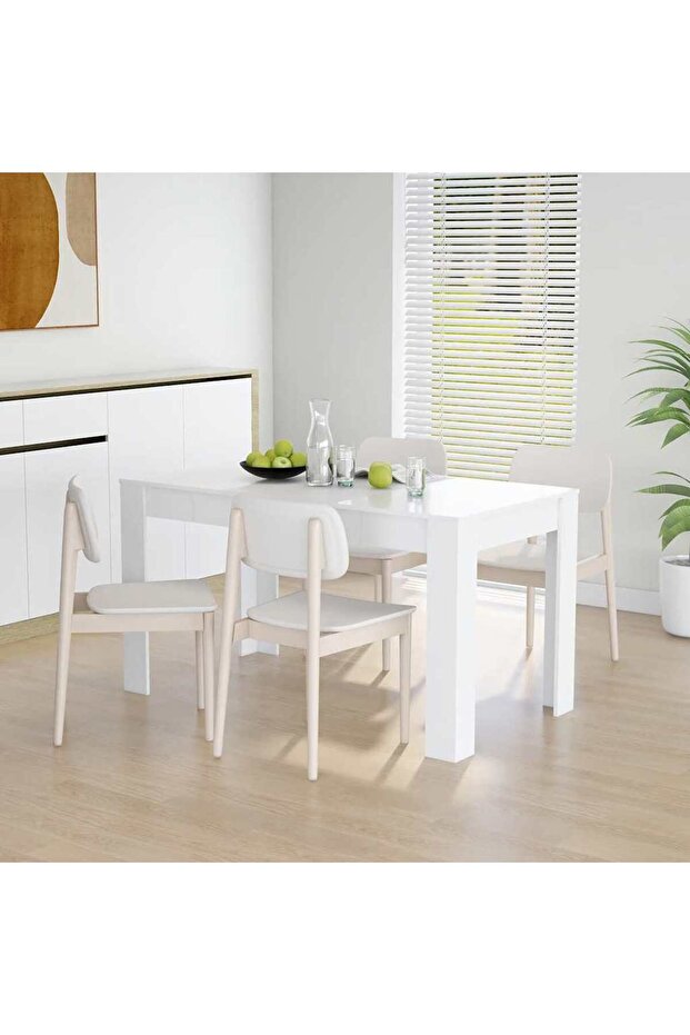 Dining Table White 140x74.5x76 cm Engineered Wood