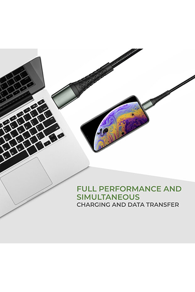 كابل بيانات Type C PD (DCPD2191) - شحن سريع 60 وات، 1.2 متر، مضفر من النايلون - 2