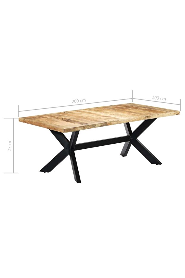 Dining Table 200x100x75 cm Solid Mango Wood - 3