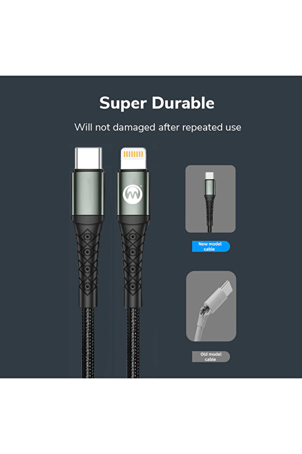 كابل بيانات Type C PD (DCPD2191) - شحن سريع 60 وات، 1.2 متر، مضفر من النايلون - 7