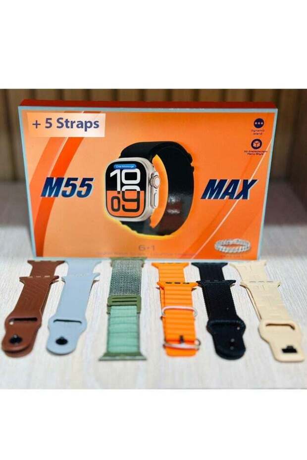 M55 Max Stylish Smart Watch With 5 Straps - 1