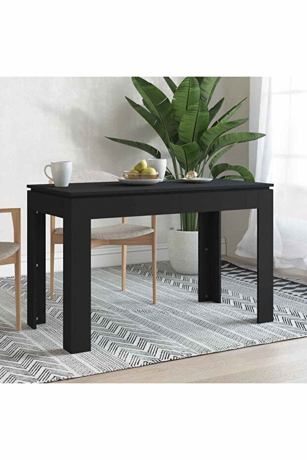 Dining Table Black 120x60x76 cm Engineered Wood