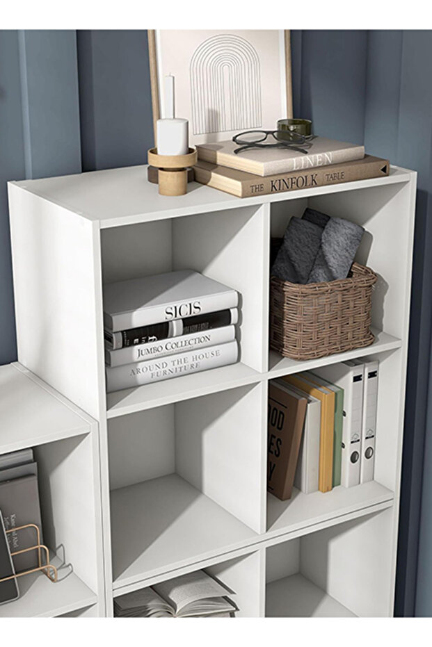 6 Cube Wooden Bookcase with Back Panel, Bookshelf and Cube Storage Organizer - 2