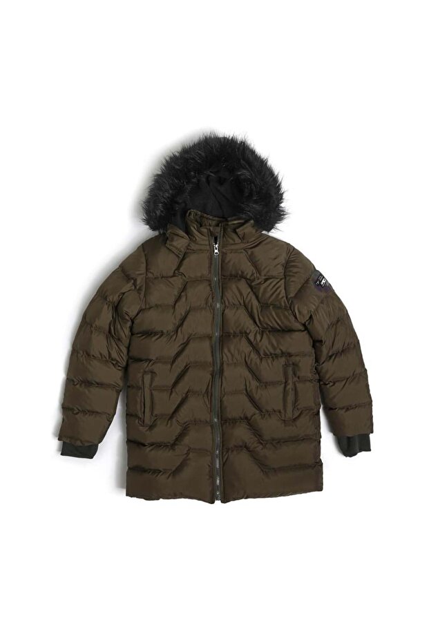 Boy's Long Coat with Stitching Detail, Ages 6-16