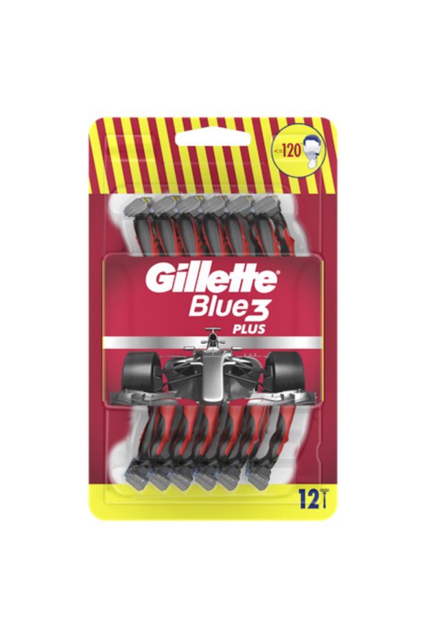 Blue3 Plus Red disposable razor, 12 pcs