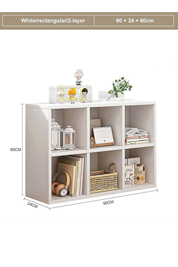 6 Cube Wooden Bookcase with Back Panel, Bookshelf and Cube Storage Organizer - 3