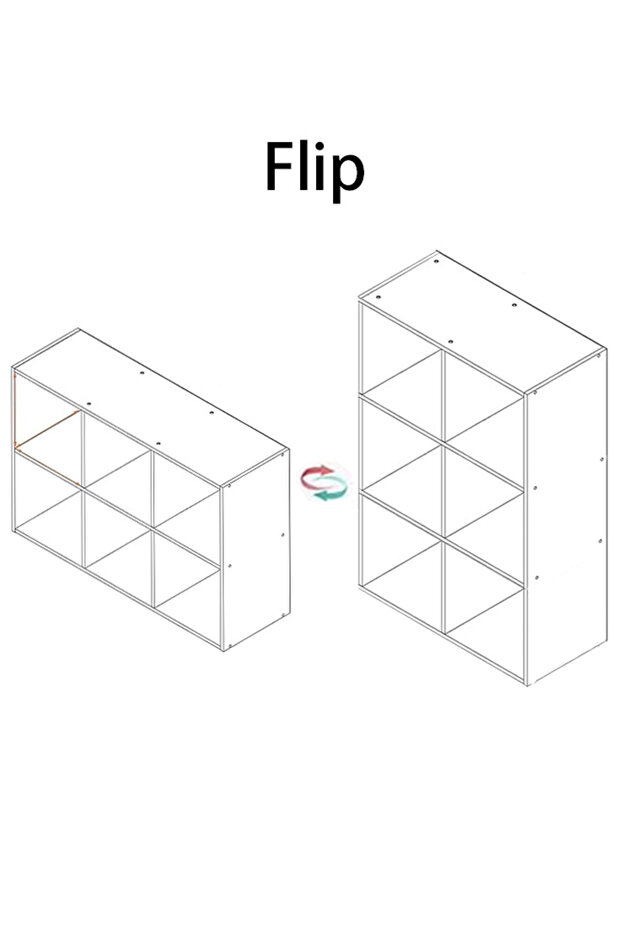 6 Cube Wooden Bookcase with Back Panel, Bookshelf and Cube Storage Organizer - 6