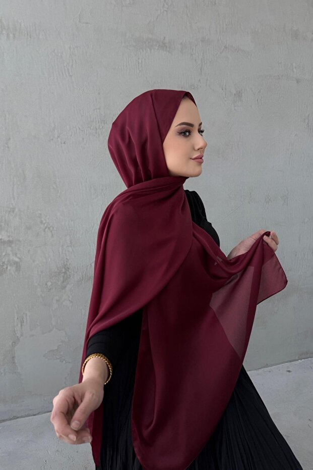 Burgundy Nare Indian Silk Shawl