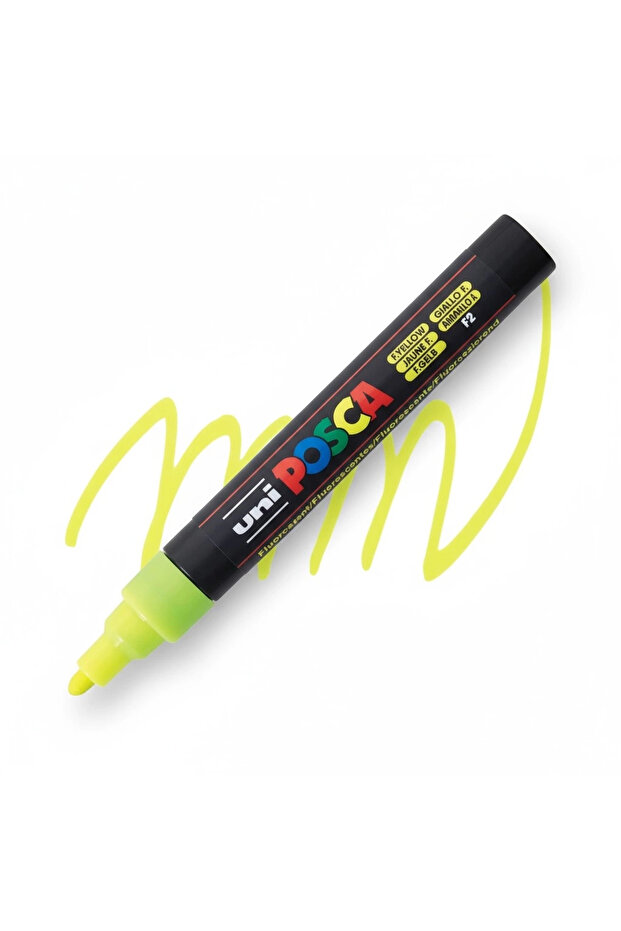Uniball Posca (1.8-2.5) Water-Based Painting Marker Fluorescent Yellow (N) (Uni-Pc-5M)