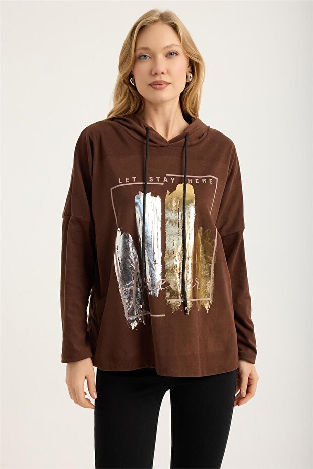 Gilded Panel Patterned Sweatshirt - 1