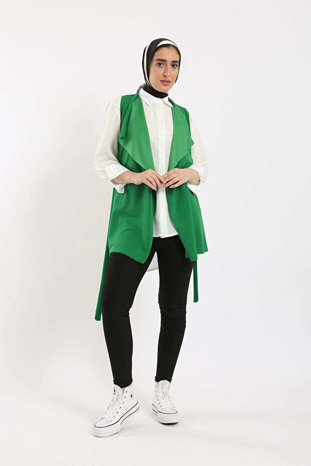 Solid Sleeveless Jacket - 1