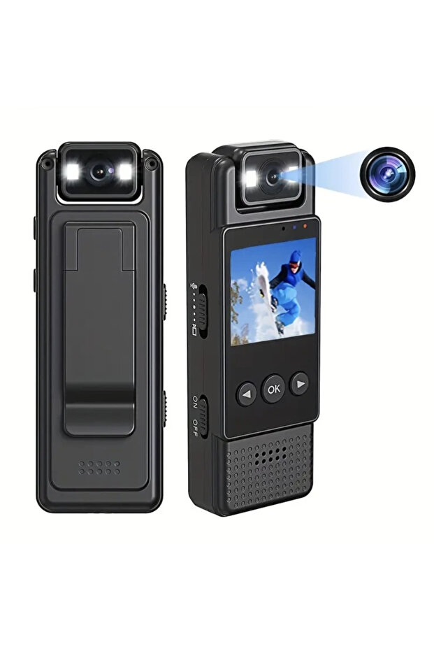yollayenilensin 1080P Mini Aksiyon Kamerası – Gece Görüşlü, 180° Dönebilir Lensli, Döngü Kayıtlı Kompakt Spor Kamera