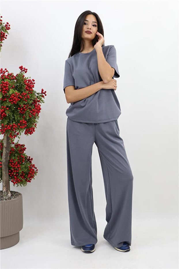 Basic Modal Pantolonlu Takım - Antrasit - 3