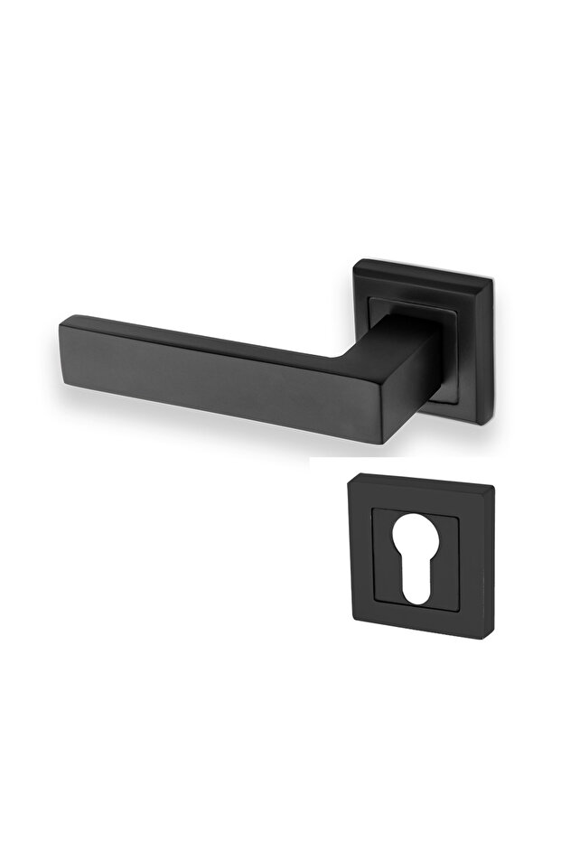 Pro Avanti Door Handle Matte Black Mirrored Yale Left