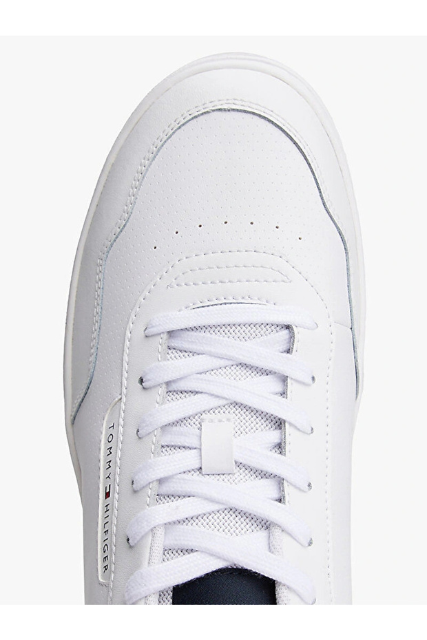 TH Basketbol Stili Core Skórzane męskie białe trampki FM0FM056290GZ - 6