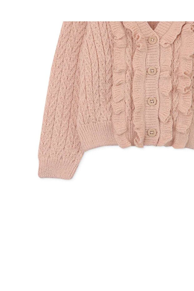 بلوفر بناتي برقبة واسعة وأزرار أمامية - 4