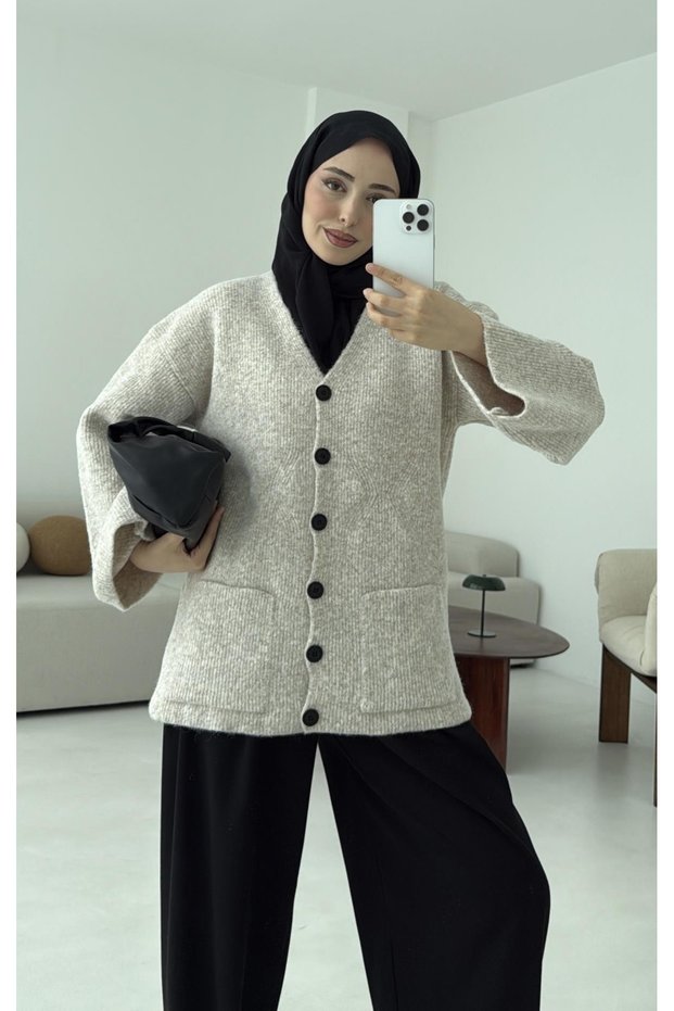 Stone Double Pocket Thessaloniki Cardigan - 04622