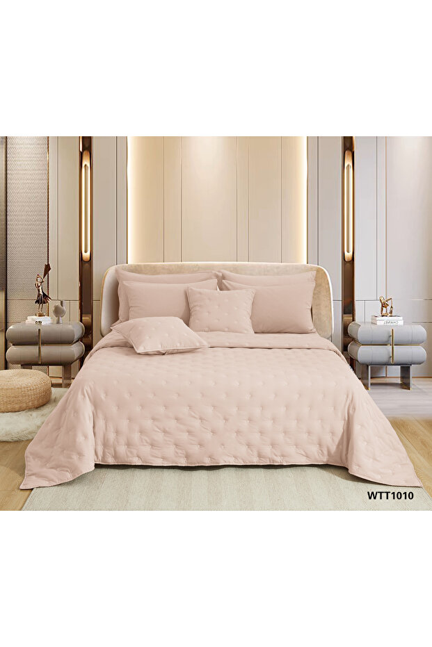 طقم لحاف قطني مغسول ومنقط، 5 قطع، مقاس 220 × 160 سم