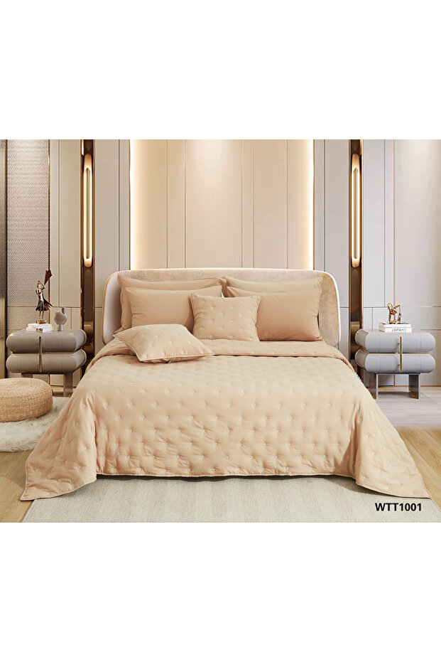 طقم لحاف قطني مغسول ومنقط، 5 قطع، مقاس 220 × 160 سم