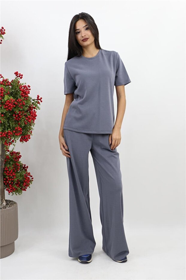 Basic Modal Pantolonlu Takım - Antrasit - 1