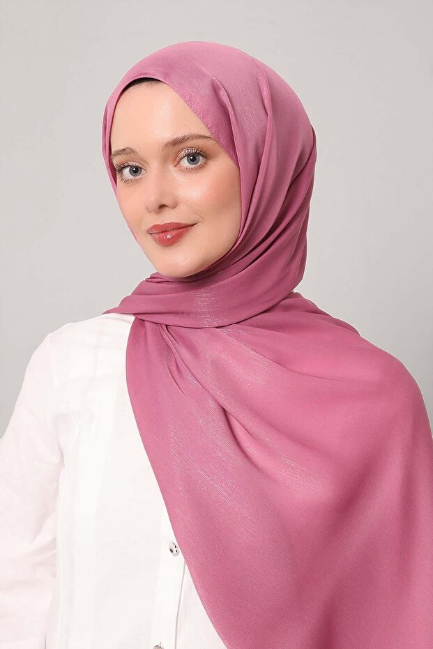 Pembe Simli Elmas Şal - 3